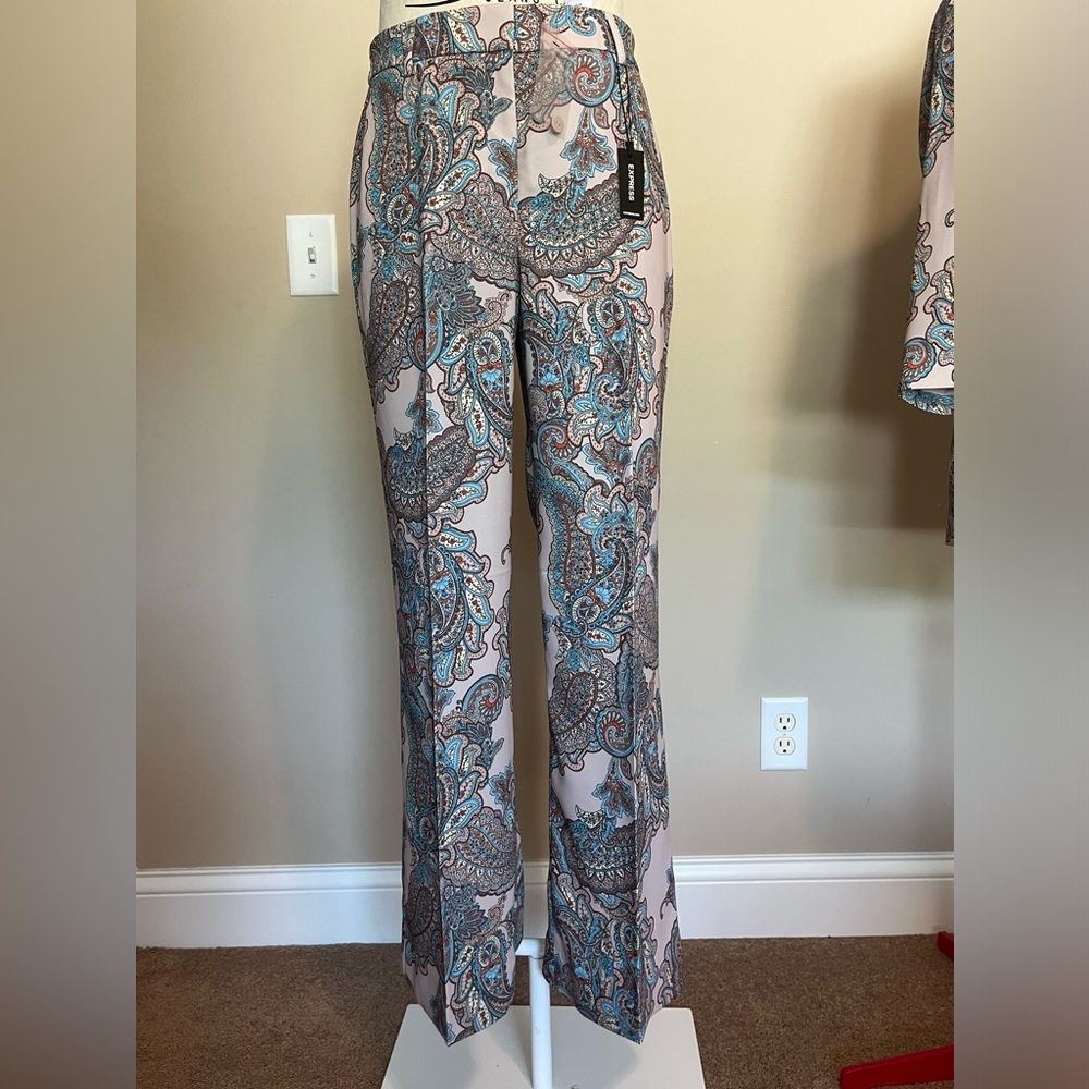 Express Paisley high rise trousers